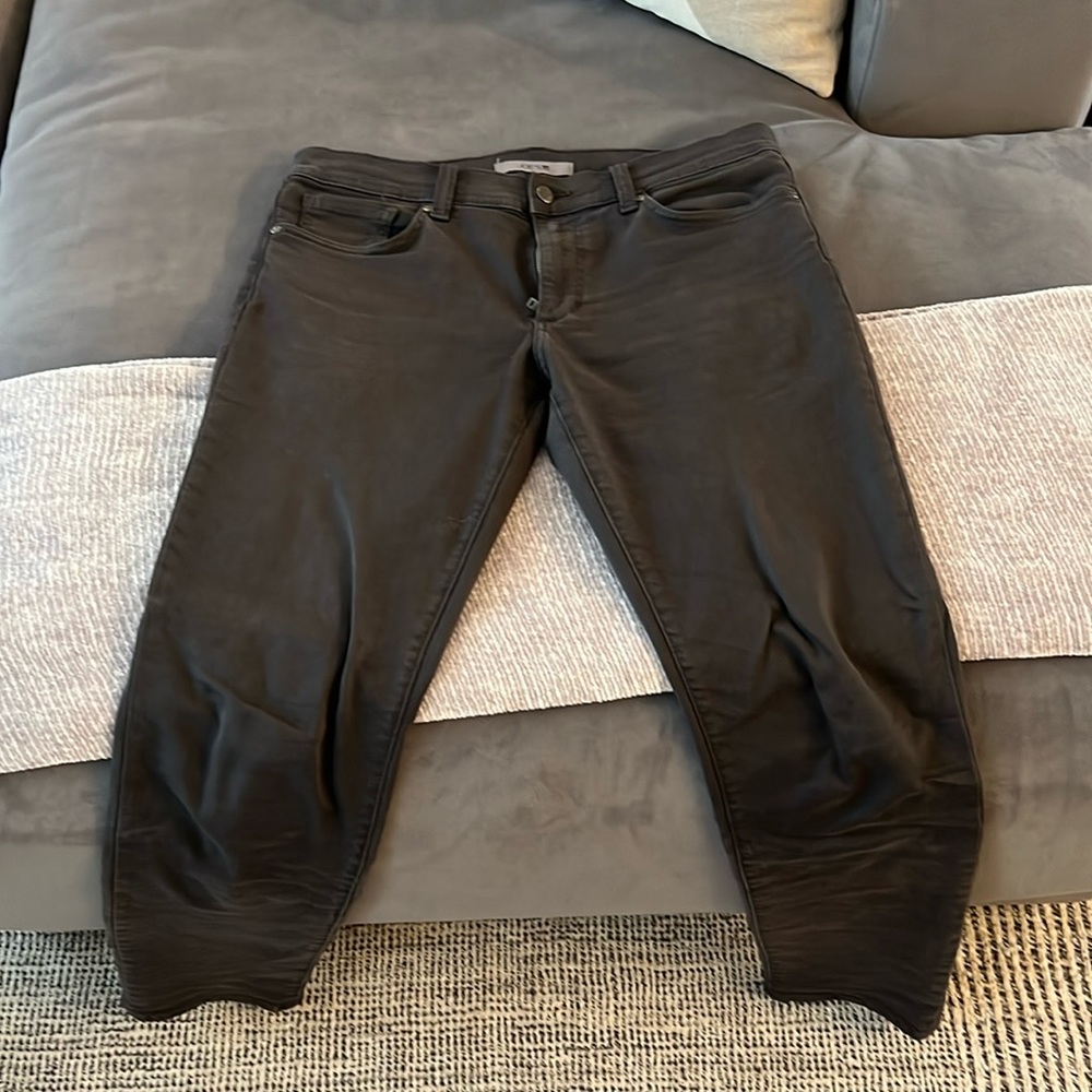 Joe’s slim fit (like chino) soft and stretchy jeans.  33 waste, mens, grey.